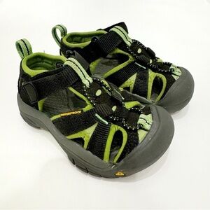 KEEN Newport H2 Water Hiking Sandals Black Lime Green Size 8